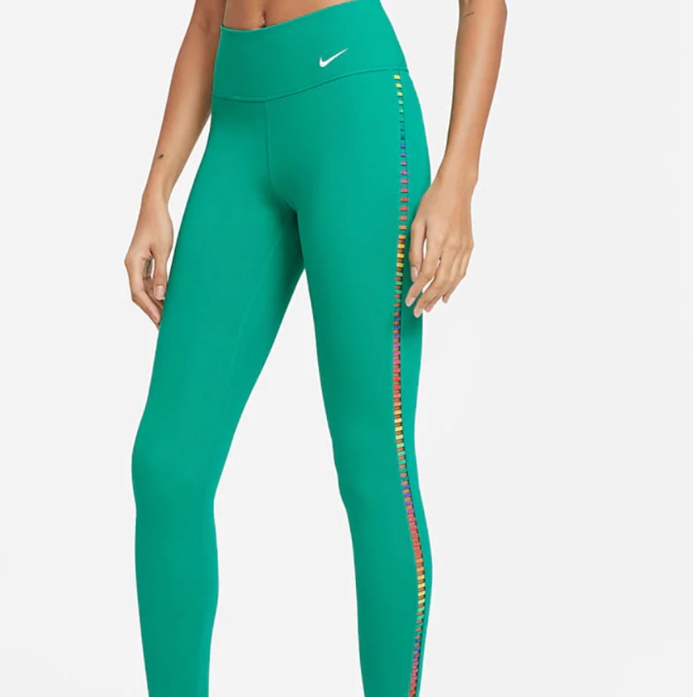 NWT Nike One Rainbow Ladder Mid Rise 7/8 Leggings
